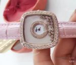 Swiss Quartz Happy Dreamg Chopard Lady Watch Pink Leather Rose Gold